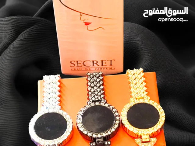 لمسة فخامة وهديّة لاتُقاوم ساعة نسائية رقمية موديل Diamond Shine تصميم يخطف الأنظار معا عطر SECRET