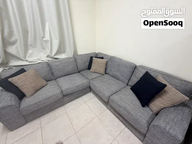Gray  L shape  fabric Corner Sofa
