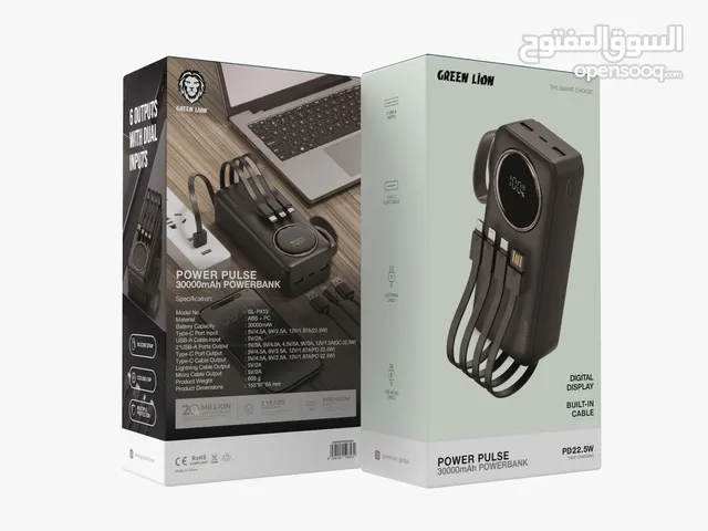 باور بانك من جرين ليون بقوة 30000mAh بعدة مخارج تدعم الشحن السريع 22.5W ضمان سنة