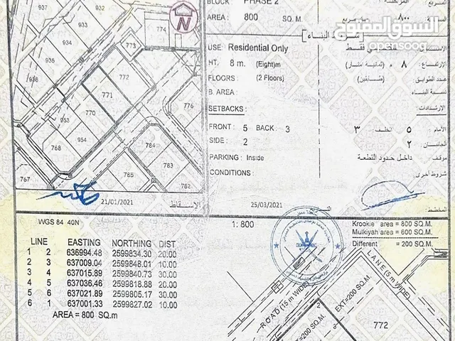 Residential Land for Sale in Muscat Ansab