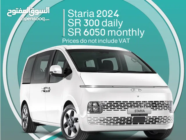 Hyundai Staria 2024 for rent (9 seater) in Jeddah