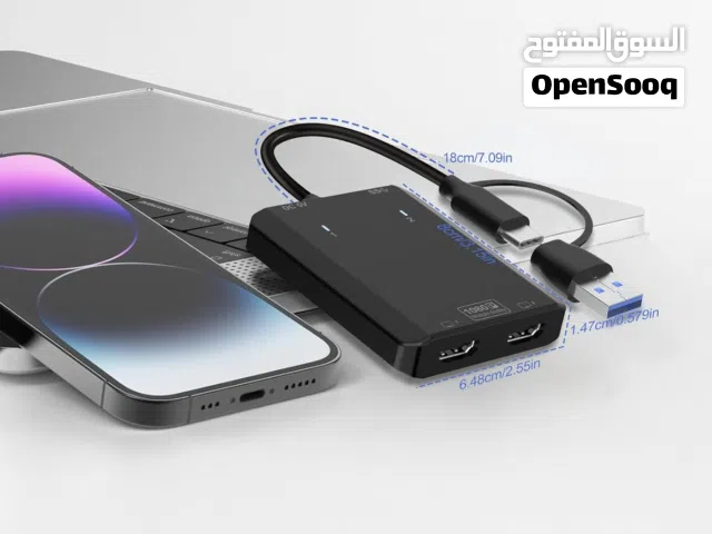 محول  USB3/Type-C    إلى شاشتين HDMI (MST) – HD062 USB3/Type-C to Dual HDMI MST Adapter – Model HD06