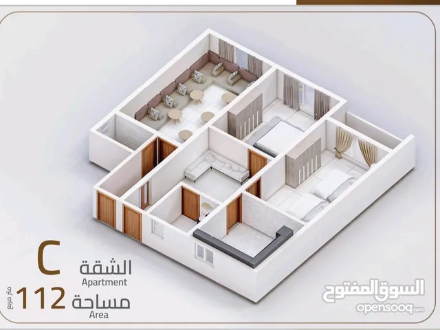 112 m2 3 Bedrooms Apartments for Sale in Sana'a Bayt Baws