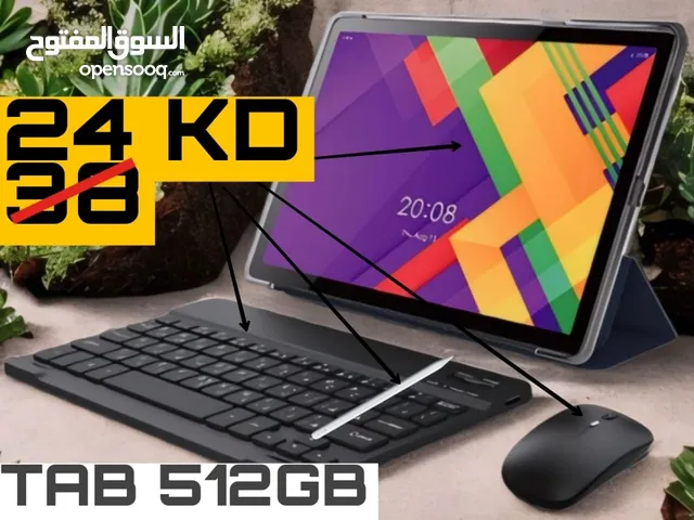 تابلت جديد للبيع 512 جيجا 8 رام مع كيبورد وقلم وماوس  Tablet for sale