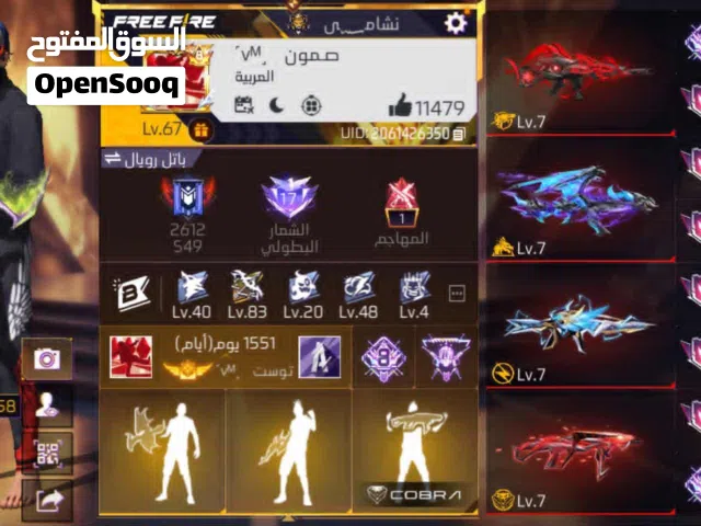 Free Fire Accounts and Characters for Sale in Al Batinah