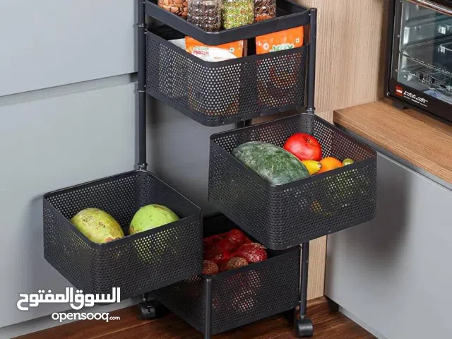 سلة خضروات معدن شكل مربع ومدور 5 طوايق