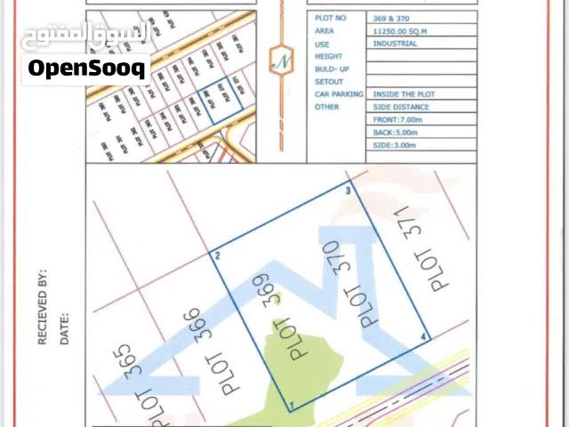 مصنع للبيع  في منطقة مدائن صحار الصناعية بمساحة 11250