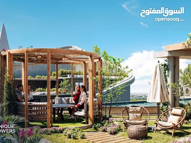 شقه ذكیه غرفتین و صاله عائلیة في یونیك تاورز للبیع مجهزه بنظام الیكسا الذكي