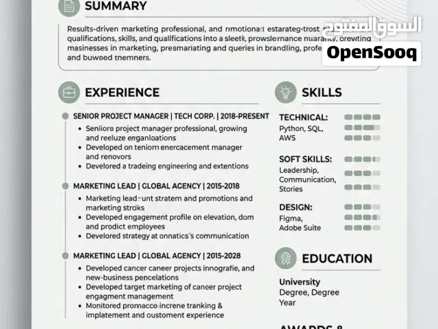 Upgrade Your Resume to a Modern CV Poster - 100 SAR