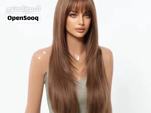 باروكة شعر لون بني كستنائي فاتح