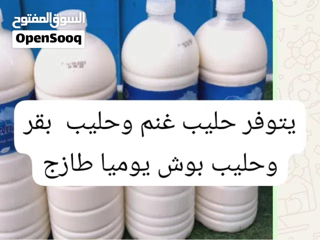 يتوفر حليب بقر وغنم وبوش طازج من المزرعه