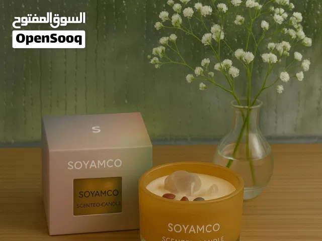 شمعة معطرة من شمع الصويا الطبيعي
