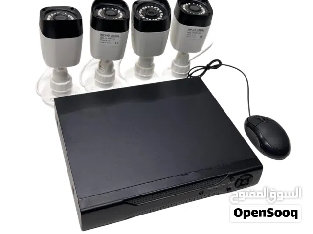كامرات مراقبة كاملة عدد 4 مع جهاز وماوس ومسامير