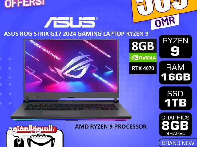 Asus Rog strix G17 Ryzen 9 Gaming Laptop 8GB Graphics 16GB Ram 1TB SSD