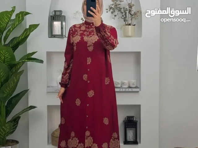 فستان محجبات موديل تركي صيفي مريح قماش فيسكون قطن بارد على الجسم