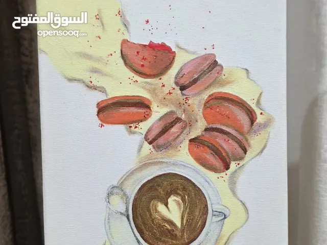 Handmade Acrylic Painting “ Macroons Cafe Painting “