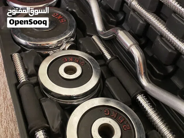 حقيبه اوزان للبيع مجموع الوزن55kg اقراص وزن 40kg +شفتين دمبلاص وبارين زد وعدل وزن 25kg