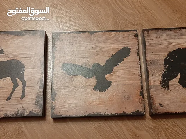 A set of three wooden pictures - لوحات خشبية