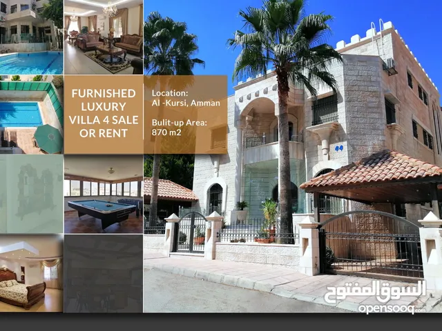 870m2 More than 6 bedrooms Villa for Rent in Amman Al Kursi