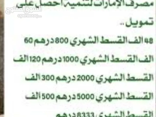 المبلغ12الف اقسا200 درهم المبلغ 30 الف أقساط 500 درهم المبلغ 60 الف اقساط 1000