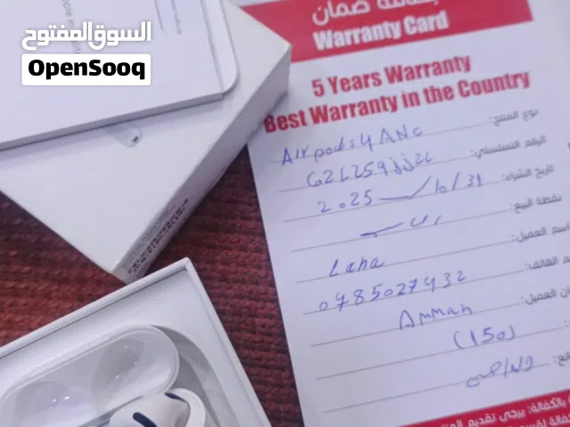 سماعه بلوتوث AirPods 4 (ANC) ايفون الاصليه مع كفالتها5 سنوات السعر نهائي استعمال 3مرات فقط