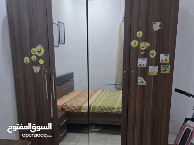 1. Queen size bed with mattress. 2. Two side table with drawers. 3. 1 Cupboard with mirror.