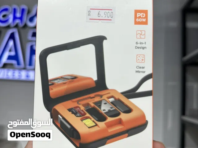 Porodo 6-in-1 Multi-Functional Travel Data Cable Set – 60W Fast Charging with Mirror & Phone Stand