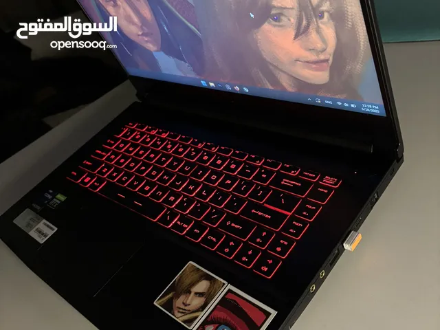 MSI gf63 thin 11UC نظيف مستعمل لغرض التصميم غالبا RTX3050 core i7 11th gen