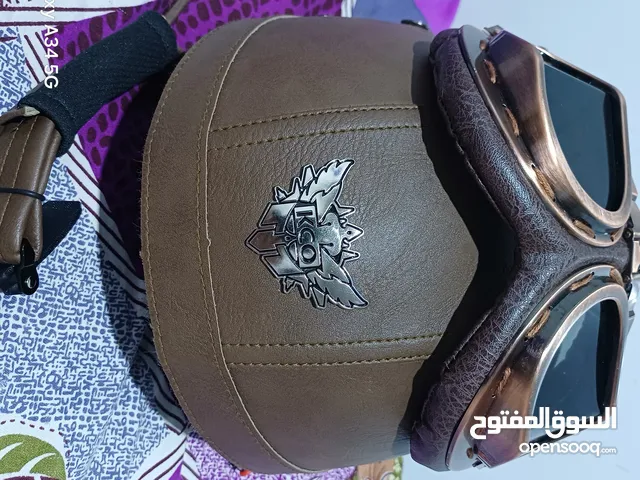 خوذة دراجه جلد مع نضارات عدد 2