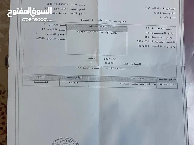 شقة ستوديو بشارع الجامعه اربد منطقة سكنيه هادئة بسعر معقول وقابل للتفاوض