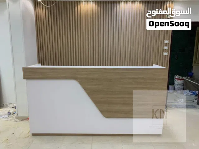 كاونتر استقبال خشب mdf اسباني متوفر جميع المقاسات اثاث مكتبي