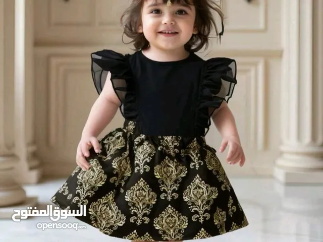 فستان بناتي اسود مبطنه خامه راقيه جدا