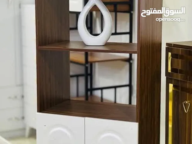 فاترينا المطبخ متعددة الاستخدام أناقة وتنظيم في قطعة واحدة باللون البني المحروق