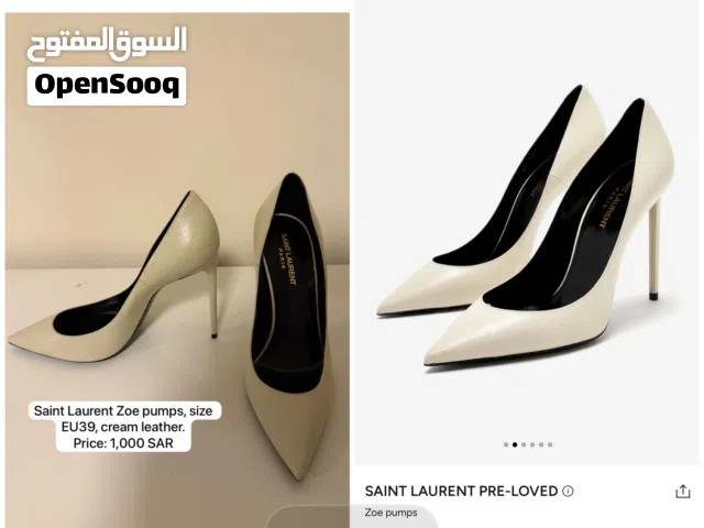 Saint Laurent Zoe Pumps – Cream Leather – Size 39