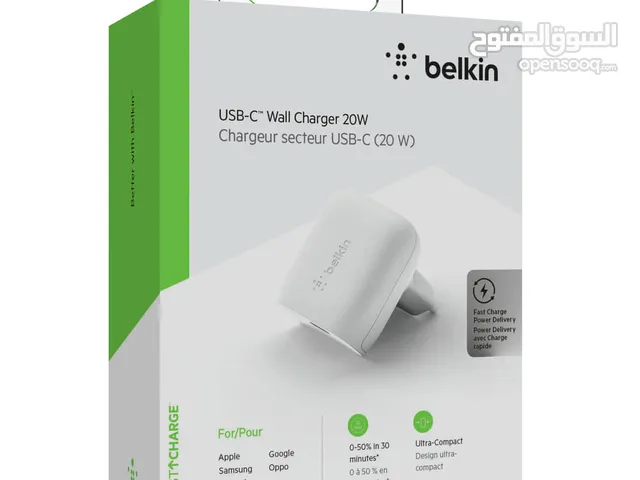BELKIN USB-C WALL CHARGER 20W NEW/// شاحن بيلكن تايب-سي 20 واط افضل سعر بالمملكة