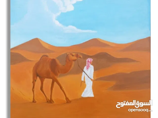 “Desert Majesty: A Saudi Journe   50×50 Acrylic Painting With Very smooth And professional texture