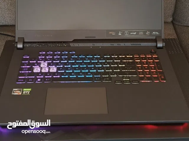 ASUS rog strix Ryzen 7 RTX 3060 DDR6 6GB 16gb DDR5 17.3" 360hz 1tb gen4 Arabic RGB 240 watt