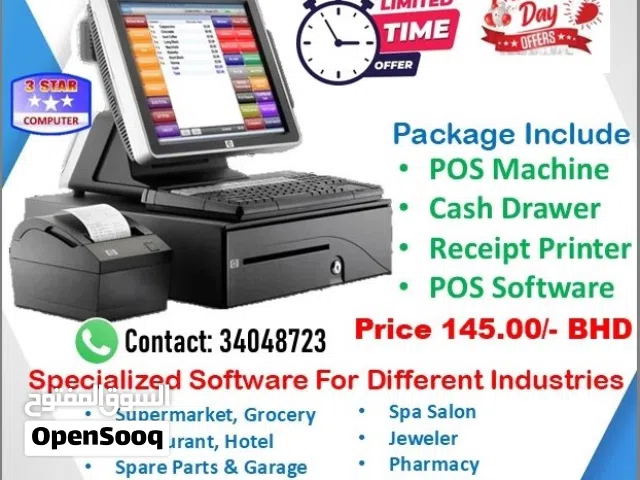 POS System With POS Software Including Cash Drawer, Receipt Printer Ready to Use