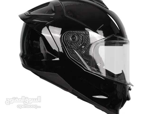 SMK Glossy Black Helmet Available in all sizes
