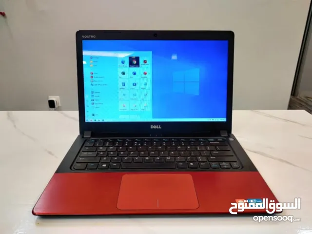 لابتوب Dell لون أحمر مميز ونظيف جدا