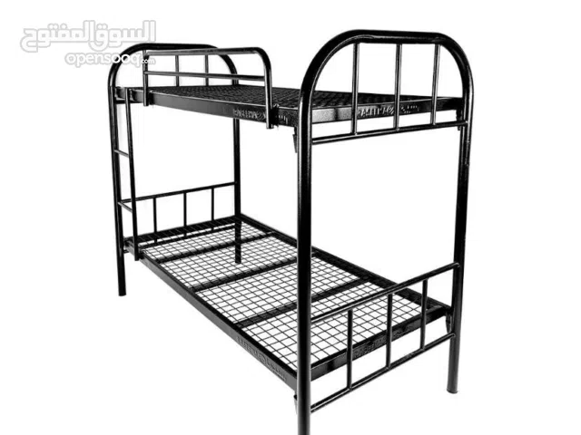 للبيع سرير دورين اسود حديد  من غير سلم الحالة جيدة غير قابل للتفاوض