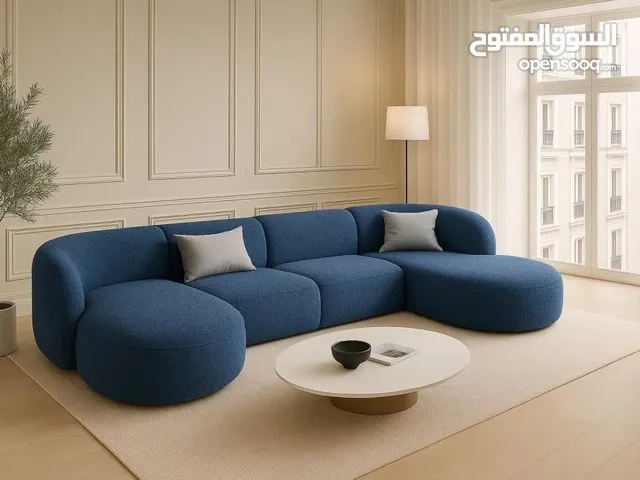 Luxury U-Shape Bouclé Sofa – أريكة بوكلية فخمة على شكل حرف U