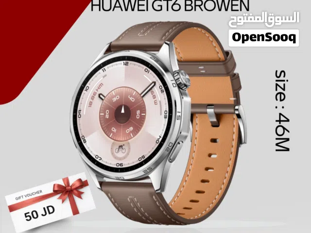 HUAWEI GT6 BROWN ( 46M ) NEW /// ساعه هواوي جي تي 6 بني مقاس 46 ملي الجديد