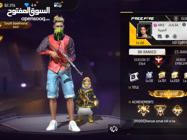 free fire acc for only 150$