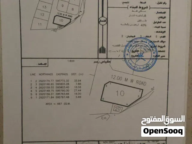 للبيع ارض سكنيه في بركاء حي عاصم مفتوحه من 4 جهات