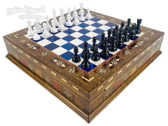بيع أنواع شطرنج فاخرة يدويّة الصنع – العدد 8 مجموعات بتصاميم خشبيّة، رخاميّة وشرقيّة مميّزة **Chess*