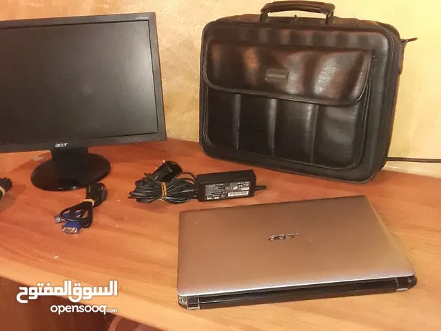 جهازين لابتوب كور اي 3 + كور تو ديو مع شاشة كمبيوتر شغاله للبيع