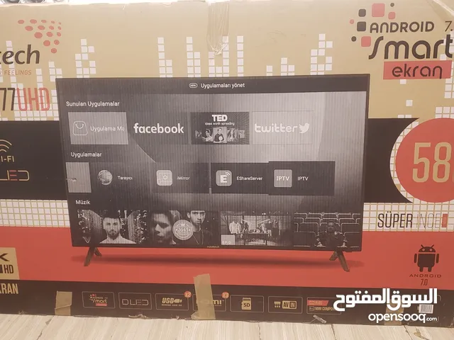 بسم الله الرحمن الرحيم للبيع شاشه نافيتيك قياس 58 اندرويد جديدة بتدعم دقة عالية 4K و 8K  استعمال س