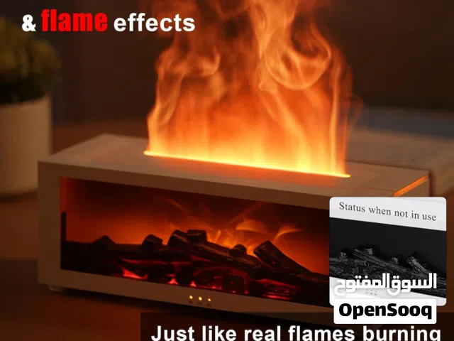 VISSKO Creative Fireplace Air Humidifier Waterless Auto-Off Aroma Essential Oil Diffuser with LED