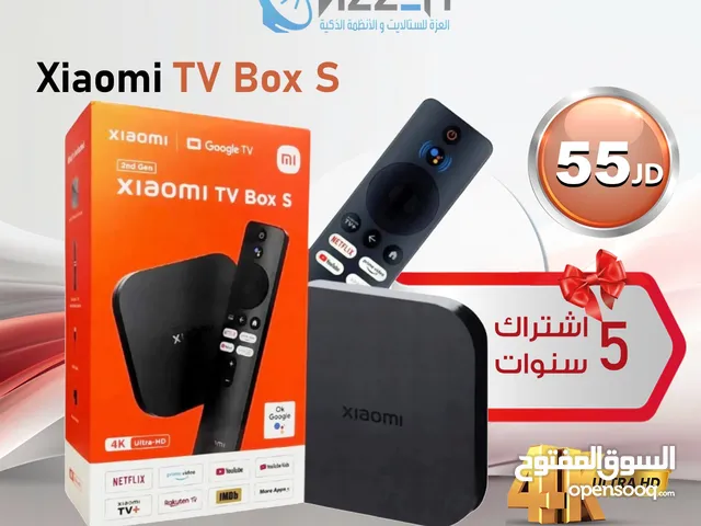 شاومي اندرويد بوكس mi box s android tv 4k فقط 55 دينار مع هديه اشتراك 5سنوات